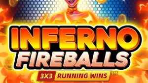 Tampilan visual slot Inferno Fireballs dengan tema api