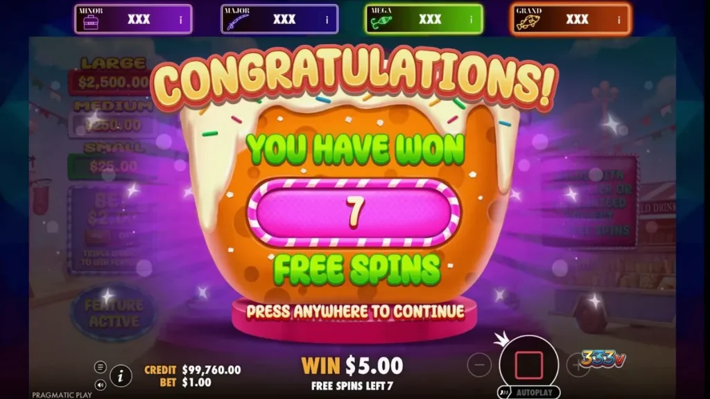 Tampilan visual slot Candy Pop dengan tema permen yang cerah dan penuh warna.